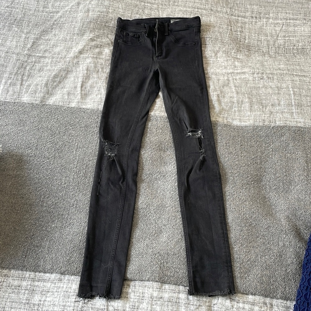 Rag & Bone, faded black, distressed jeans, size 25